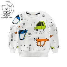 

2018New Style Boy Sweatshirts Autumn Children's Clothing White Small Car Pattern Winter 90-140cm For Kids Hoodies Without Cap