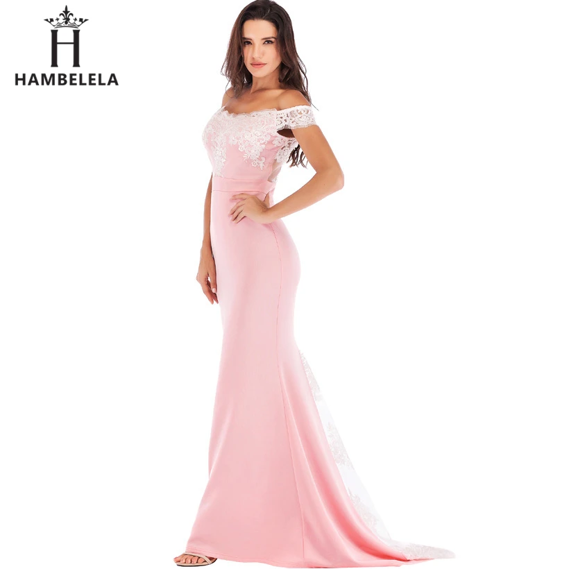 HAMBELELA Vestido De Festa Pink Black Red Mermaid Dress Lace Top Bodice Slim Long Formal Party Dress Charming Wedding Party Gown (12)