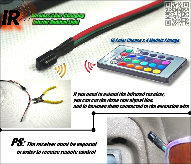 Wireless IR Control NOVOVISU Car Interior Ambient Instrument Panel Dashboard Light For Fiat Croma Doblo Panorama Pratico Qubo Receiver infromation