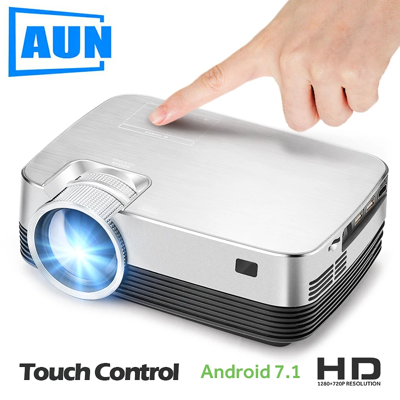 AUN проектор для android-устройств Q6. Набор в wifi, Bluetooth. 1280x720 пикселей, минипроектор HD, видеопроектор. Поддержка 1080 P, USB, HD выход