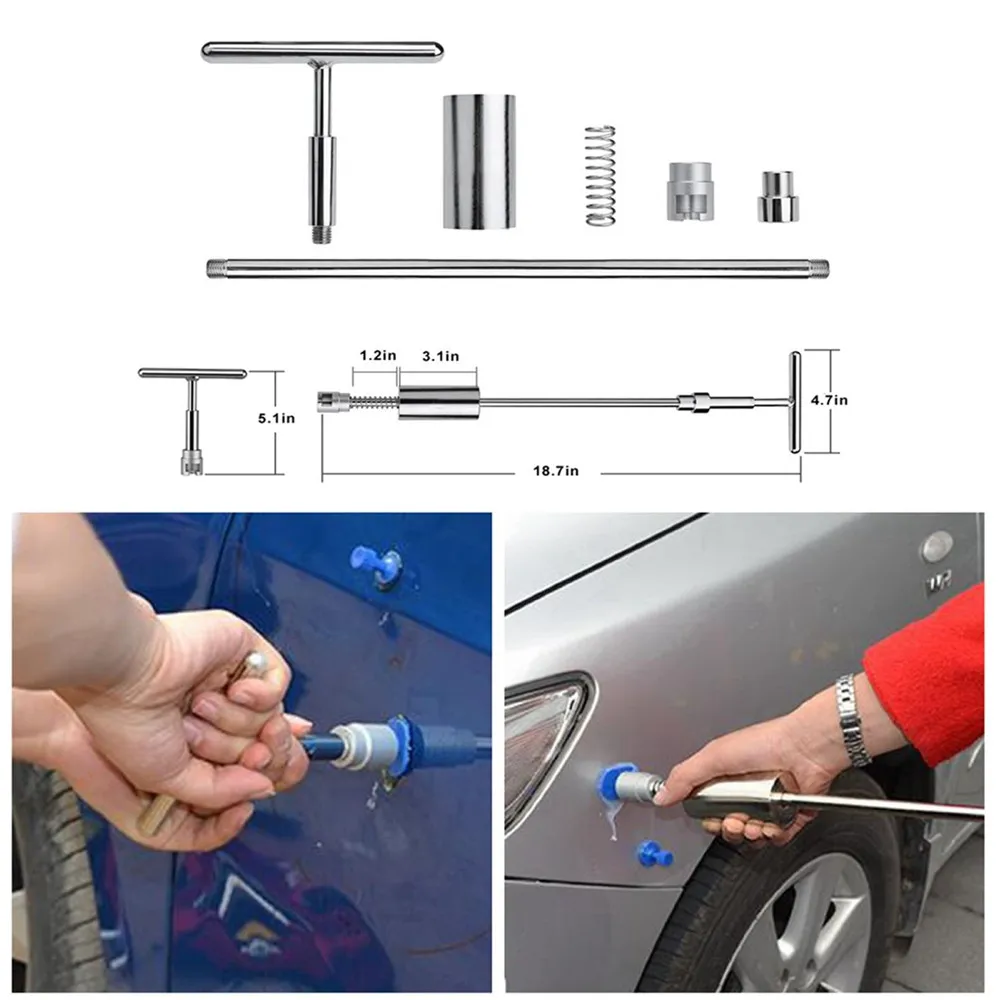 Автомобиль PDR Инструменты комплект ferramentas Дент удаления Paintless Дент Ремонт средство 2 в 1 вмятина съемник слайд Молотки клей вкладки 28x присоски