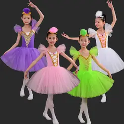 Балетное платье-пачка Детские сценические костюмы для балета, профессиональное танцевальное платье для девочек классическая балетная