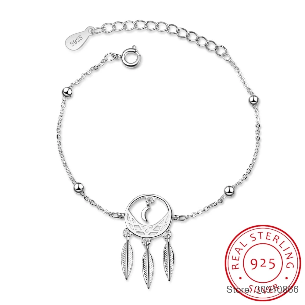 

Vintage Hollow Dream Catcher 925 Sterling Silver Bracelet For Women S-B215
