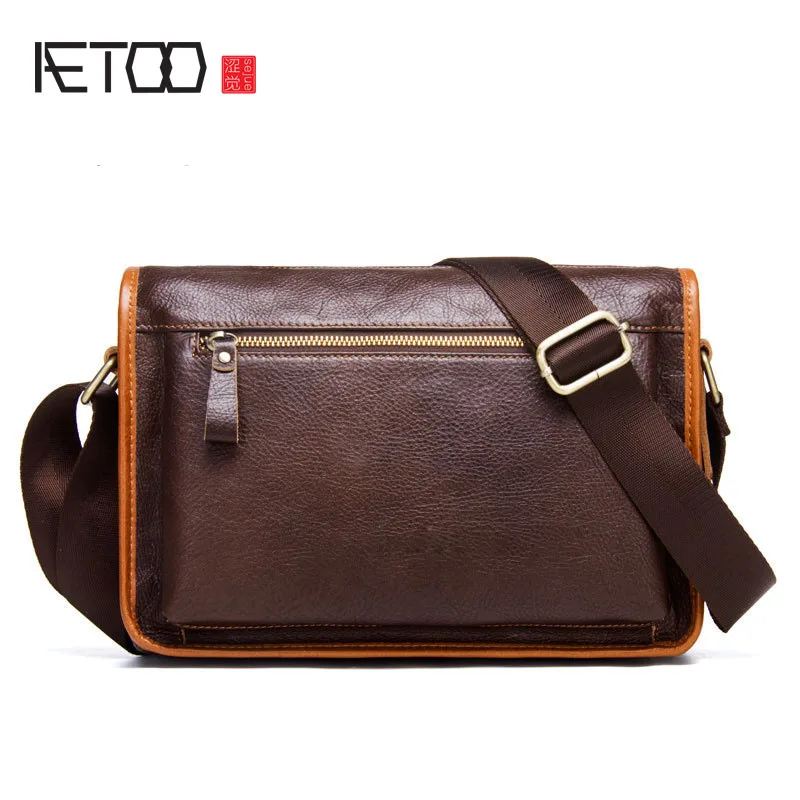 

AETOO New Men's Messenger Bag Leather Casual Multifunctional Shoulder Bag First Layer Leather Men's Bag