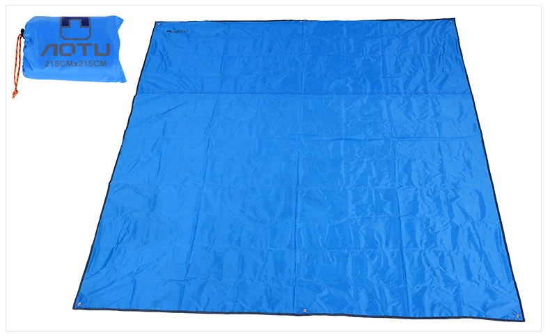 Многофункциональный брезент для кемпинга, 215x215 см, коврик для пикника, палатка с кулиской, сумка для переноски, для походов, кемперов, пикников - Цвет: Синий