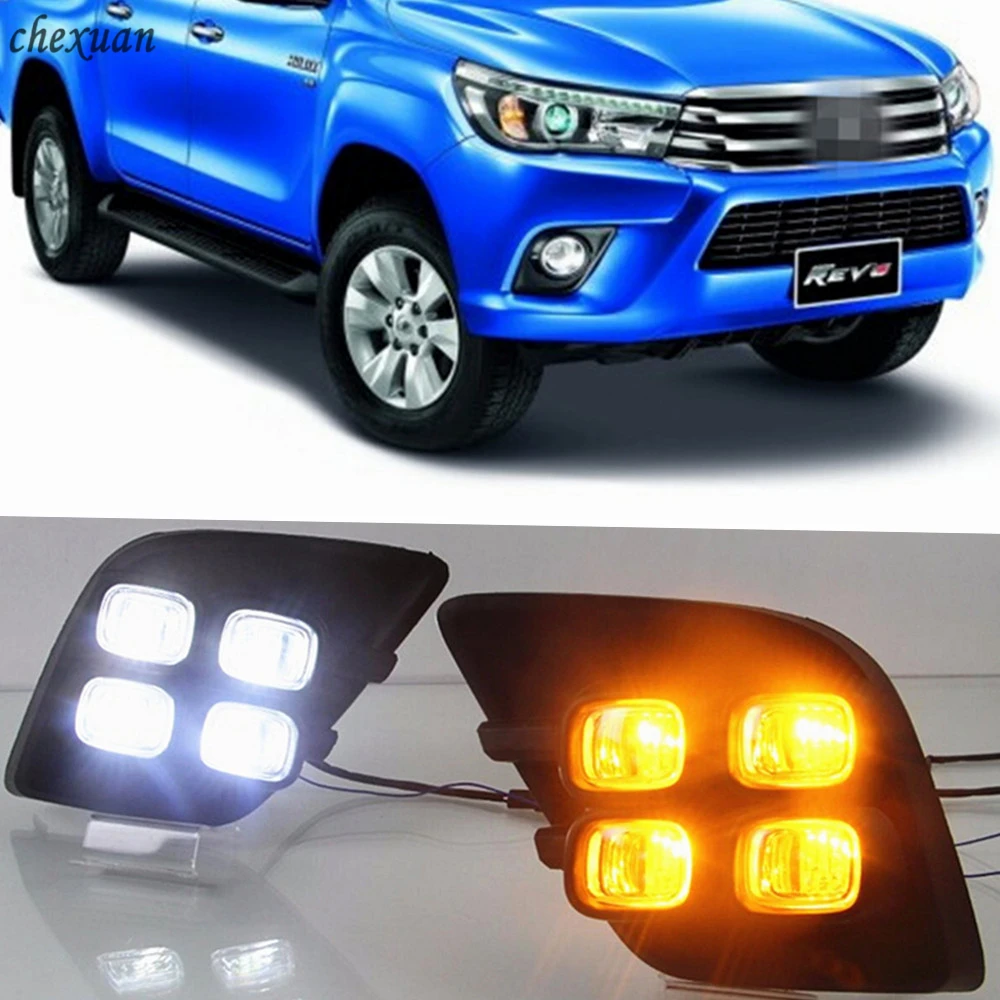 CSCSNL 1 комплект для Toyota Hilux Vigo 2015 2016 2017 Светодиодный дневной светильник ABS колпак