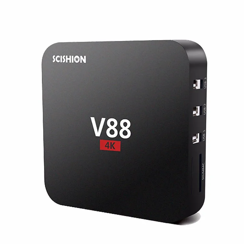 V88 Android tv BOX Rockchip 3229 четырехъядерный Android 6,0 1G/8G 2,4G WiFi 4K* 2K HD медиаплеер