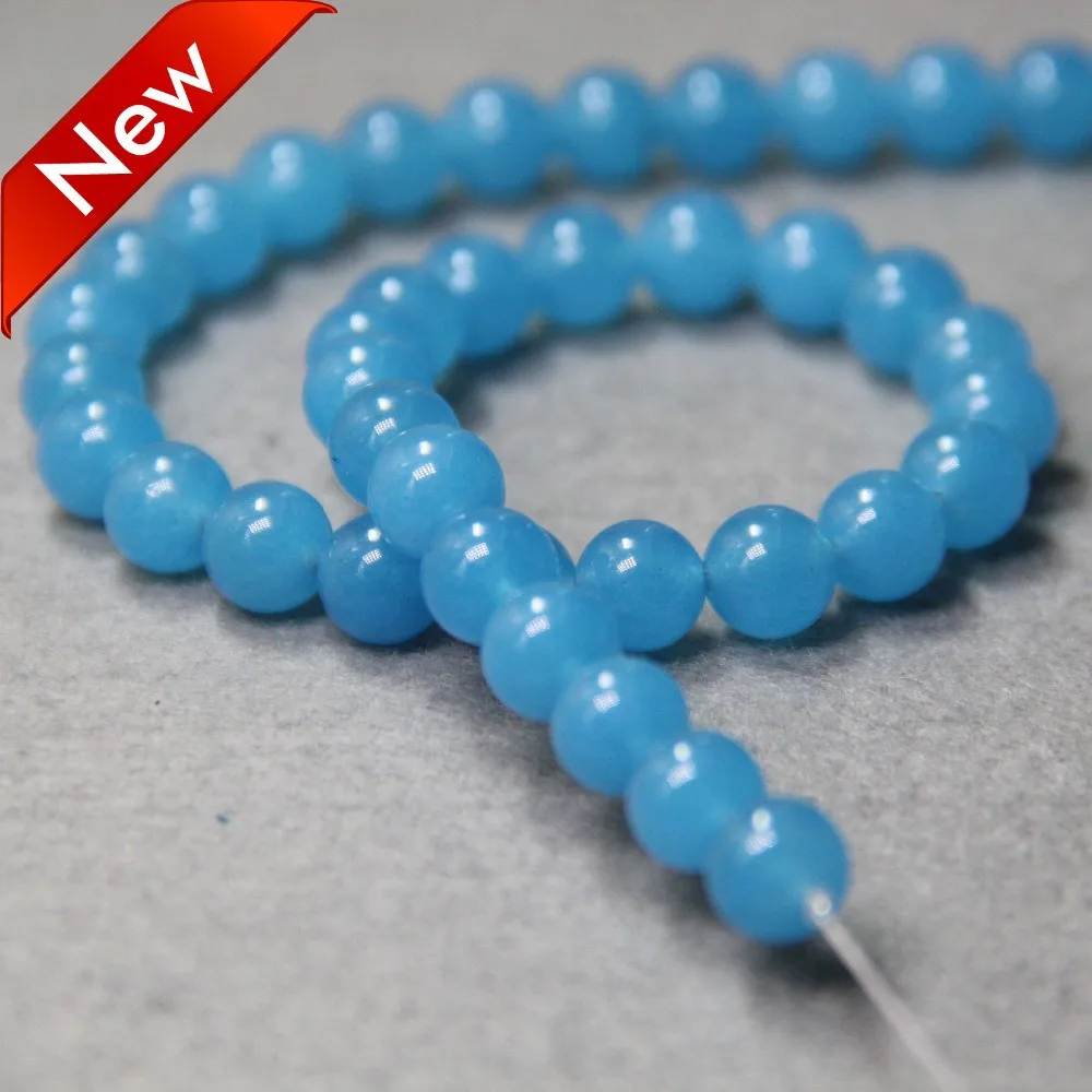 Wholesale (Min Order1) 8mm Fashion Natural Light Blue Amazon Beads