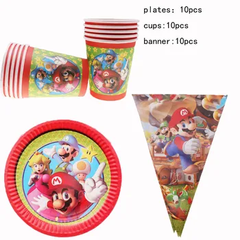 

30Pcs Super Mario Theme birthday child paper party plate Boy birthday ideas birthday party decorations kids Wedding Decoration