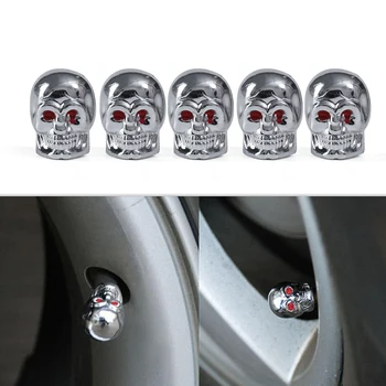 

2020 Fashion For Car Truck Bike Valve Caps Red Eyes Evil Skull Tyre Air Valve Stem Dust Caps Wholesale