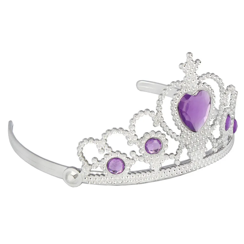 

20pcs Little Girl Birthday Gifts Light Purple Resin Princess Elsa Crown Headwear Infants' School Party Dress Up Tiaras Hairbands