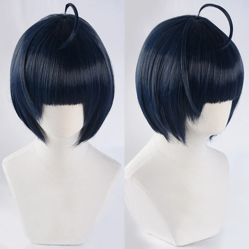 

Game P5 Persona 5 Takemi Tae Short Mixed Blue Wig Heat Resistant Hair Cosplay Costume Wigs + Free Wig Cap