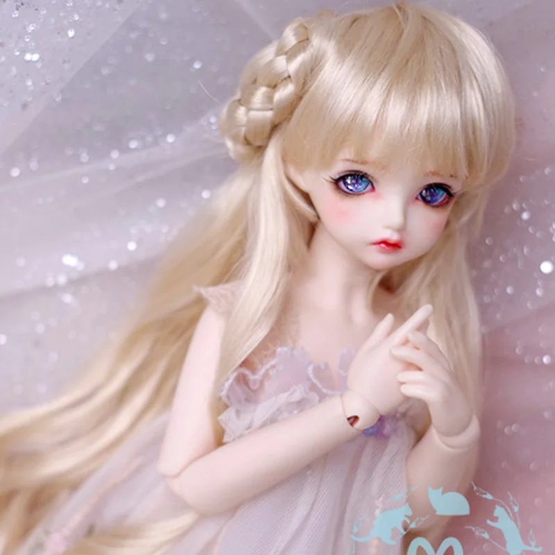 

1PCS Long BJD Wig 1/3 1/4 1/6 Blond Wig For BJD Dolls 7-8Inch