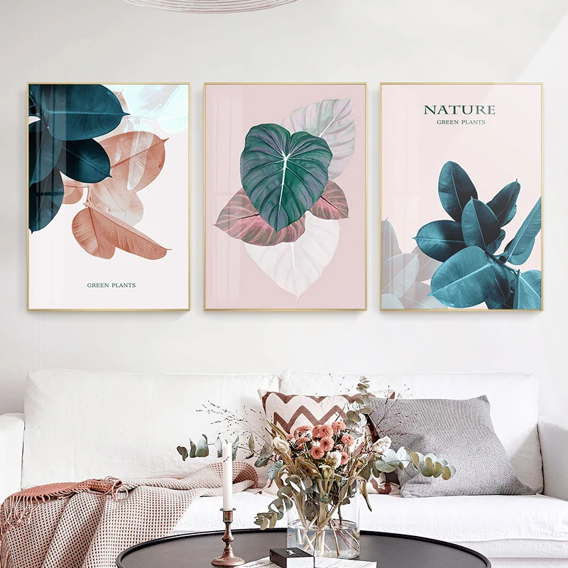 EECAMAIL Nordic Fresh Green Plant Triptych Diamond Painting Full Living Room Simple Modern Embroidered | Дом и сад