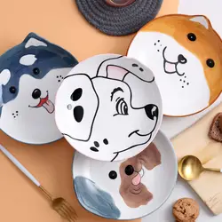 8 дюймов мультфильм Щенок керамическая тарелка милая детская посуда креативная тарелка для животных Детская тарелка