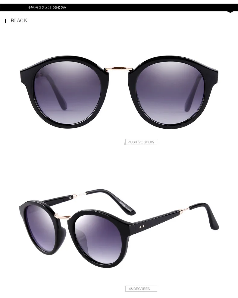 Parzin Винтаж Круглый женские солнцезащитные очкив ретро стиле поляризационные солнцезащитные очки для женщин для летние тенты глаз с чехлом