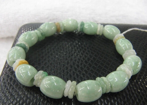 

xd 00785 ONSALE Certified A Grade Jade (Green jadeite) Smooth Tube Bead Bracelet