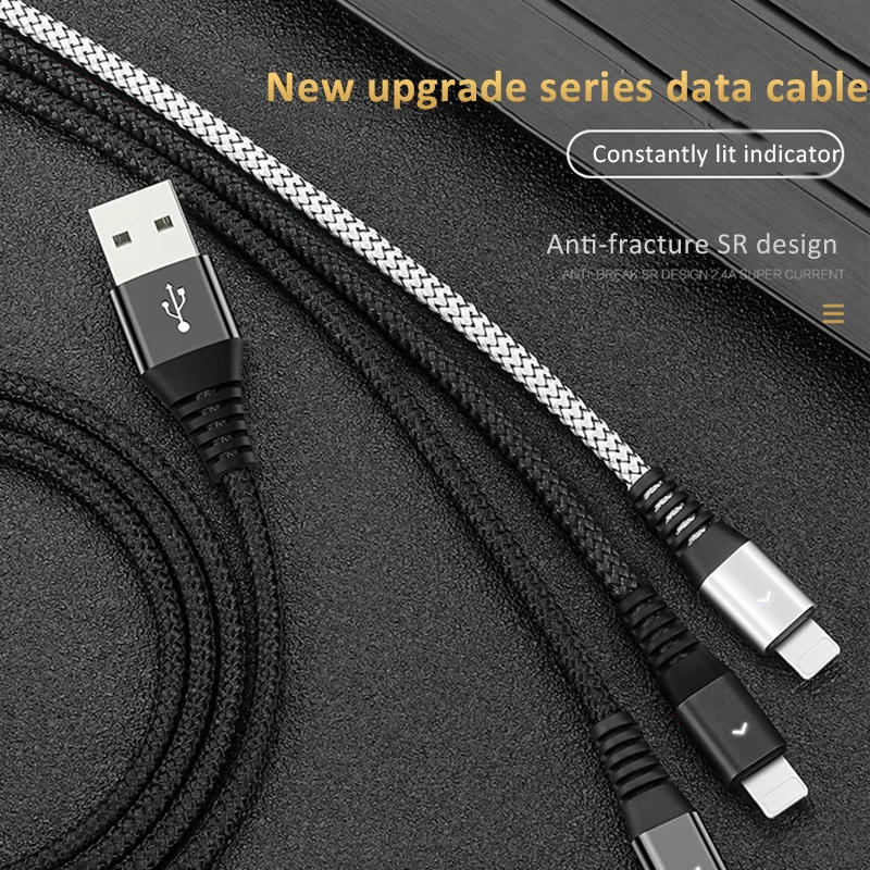 ! ACCEZZ 0 3 м 1 2 USB кабель для передачи данных iPhone 7 8 Plus X Xs Max XR 5S iPad планшет быстрая