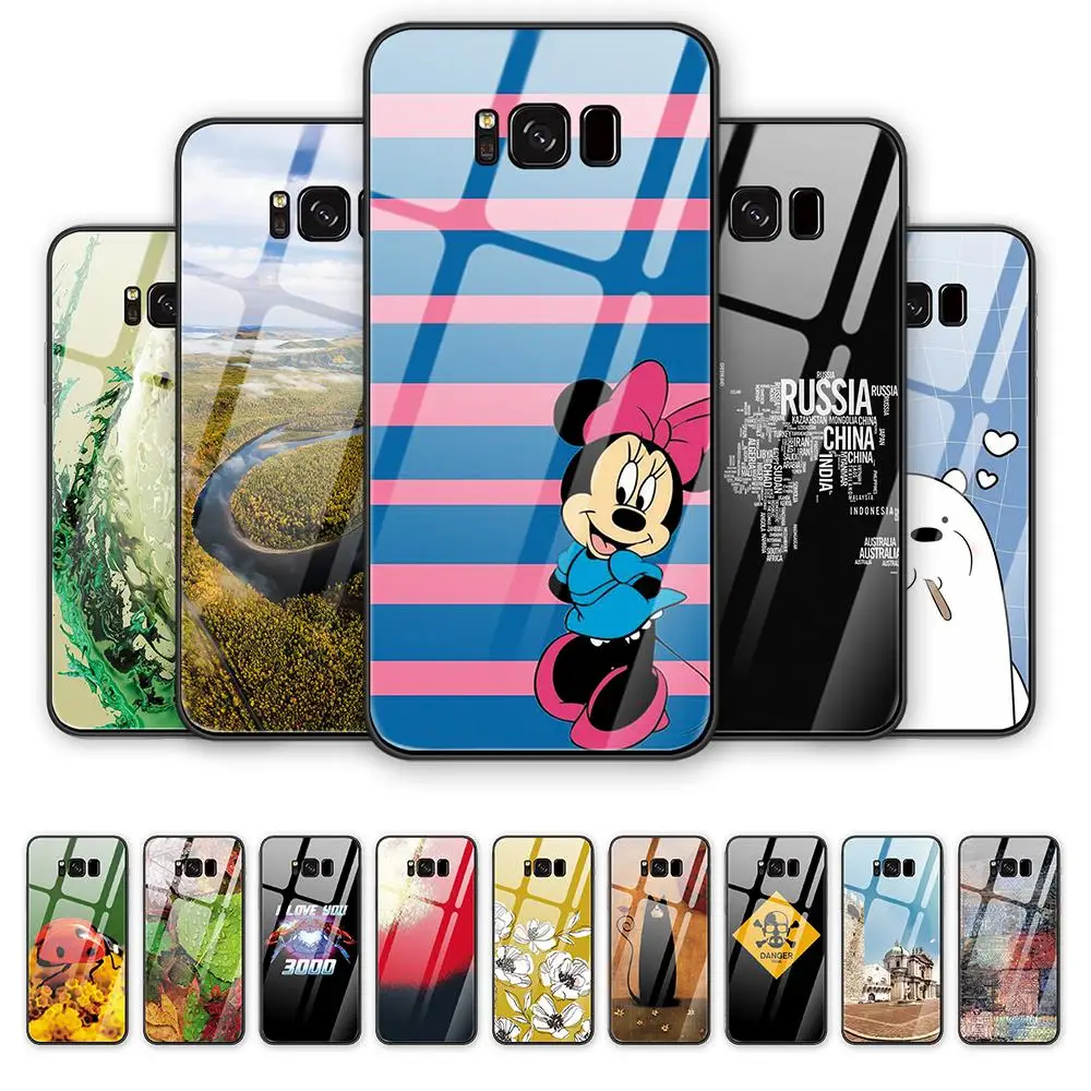 

For Samsung Galaxy S 8 S 8plus cover Luxury Tempered glass lovely Phone Case Cover For Samsung Galaxy S8 S8plus