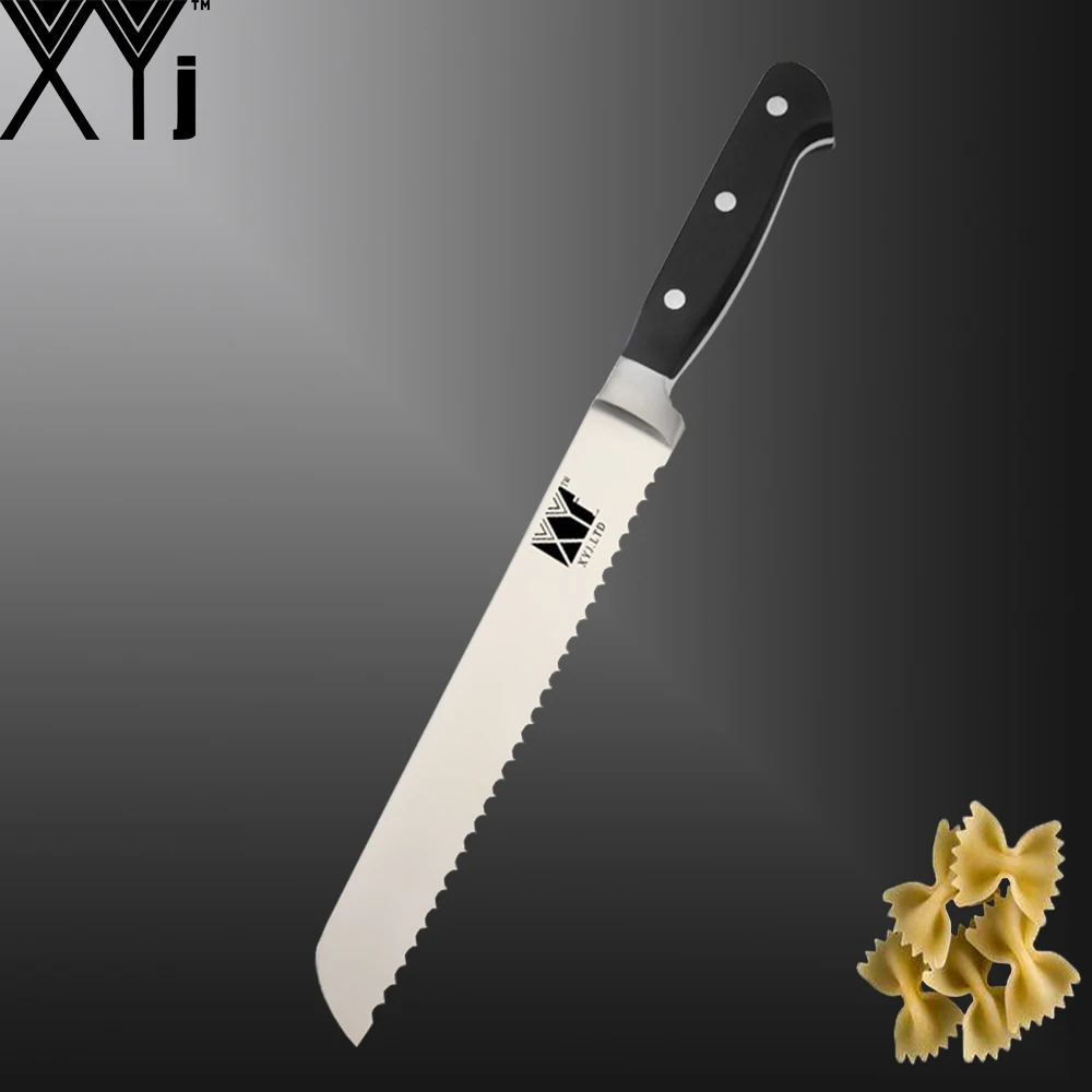 

XYj 8 inch Stainless Steel Bread Knife Sharp Thin Blade Kitchen Knife Cheese Cooking Tool with ABS Handle