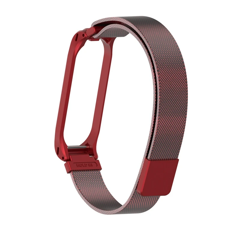 Металлический браслет mi lanese Loop, ремешок на запястье для Xiaomi mi, браслет 4, магнитные браслеты mi Band 4, металлические ремни, розовый mi Band4 Correa