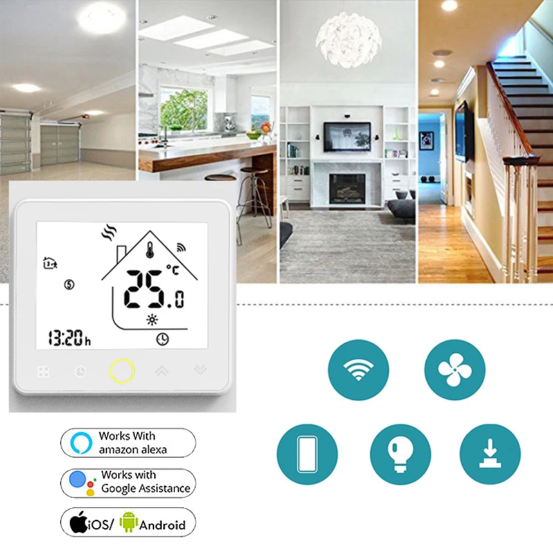 

90-250V WiFi Smart Temperature Controller for Water/Electric geothermal Boiler/air condition Works with Alexa Google Home