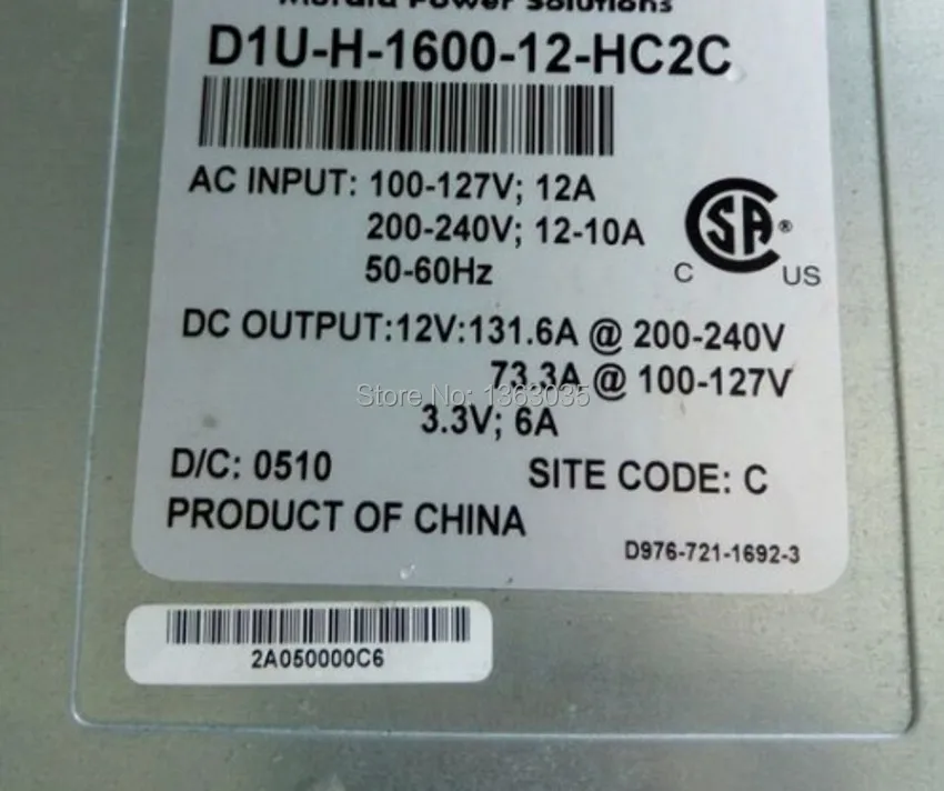 Оригинальный D1U-H-1600-12-HC2C блок питания для Tecal E6000 хорошо протестированный работает