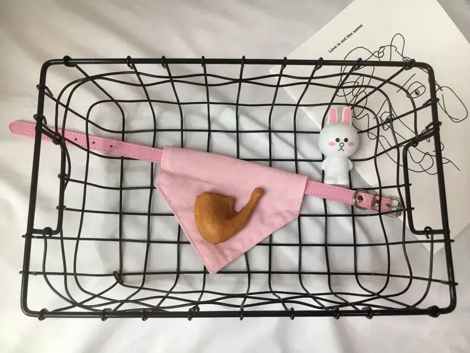Pink Drumstick Милый Регулируемый 3D шейный шарф галстук бабочка галстук бандана ошейник шейный платок для собак Щенок собака кошка кошки ведущий GZL02 - Цвет: Pink Drumstick