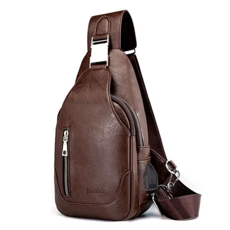 

Men's Shoulder Bag USB Charging Sport Crossbody Handbag Outdoor Sling Chest Pack