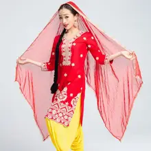 India Sarees Traditional Woman Yoga Costume Cotton Embroidery Top Scarf