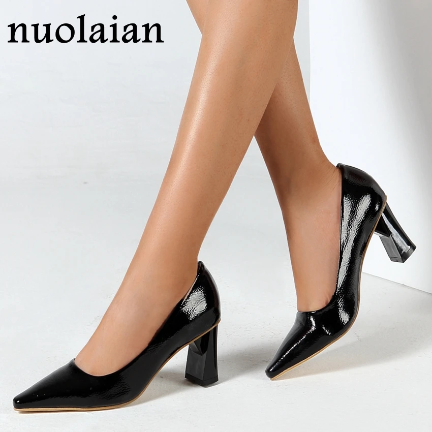 

Womens Black Leather Pump Shoes Dress High Heels Woman Wedding High Heel Shoes Summer Pumps Ladies Shoe Platform Chaussure