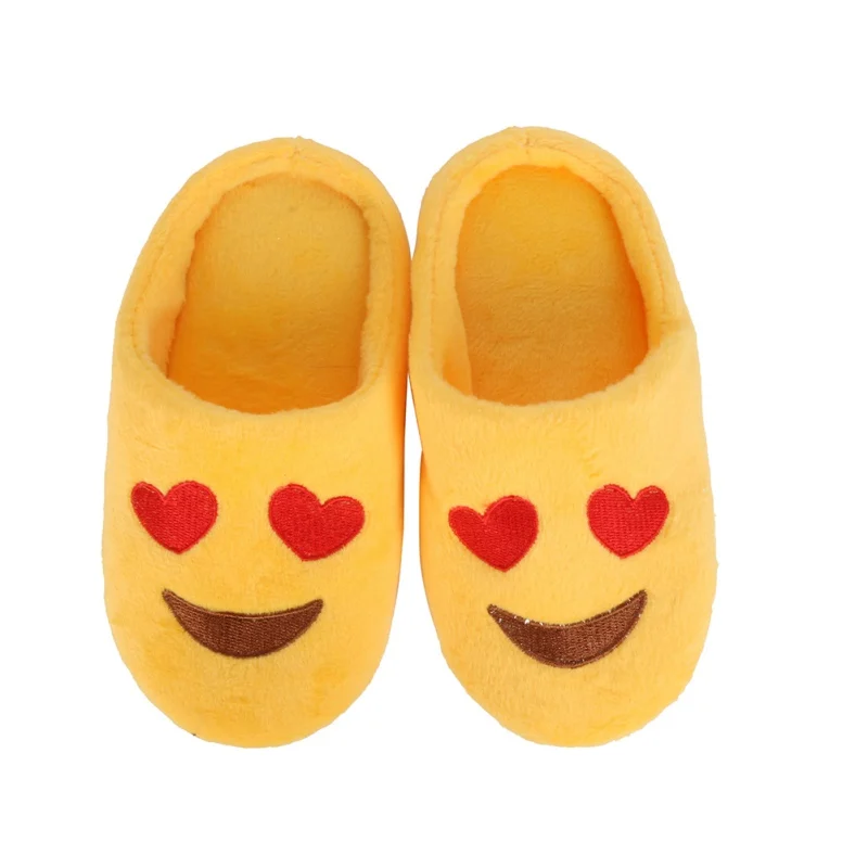 

Winter Cute Baby Girl Boys Slippers Expression Package Cotton Slippers Children Smiling Face Section Cool Style Flip Flop
