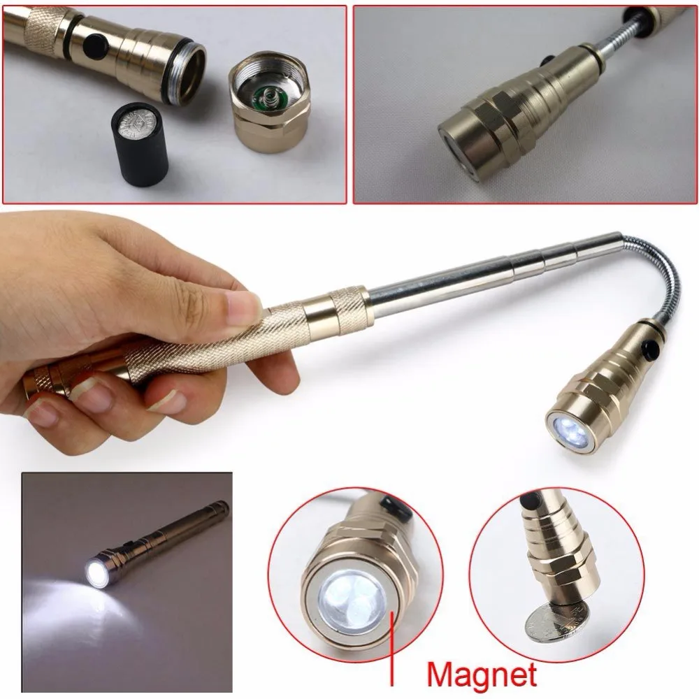GTBL-Magnetic-Pick-up-Retractable-LED-Flashlight-Telescopic-Extending-Torch-W-Magnetized-Head-Waterproof-Pick-Up