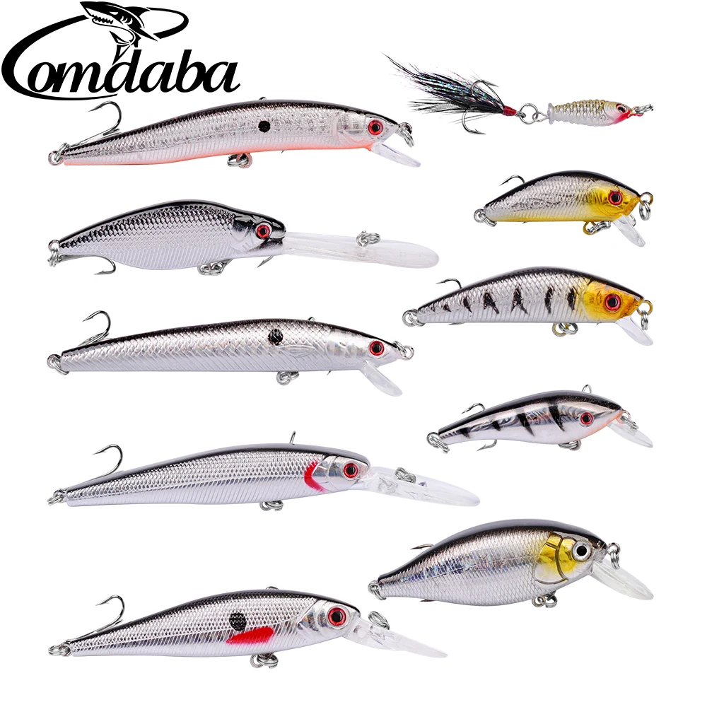 

10pcs/Lot Fishing Lures Set Mixed 10 Models Minnows Bait Artificial Make Bass Crankbaits High Quality Wobblers Fishing Tackle