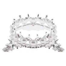 Женская Корона жемчужины для дизайна ногтей ручка щетка стойка держатель Серебряный Маникюр Инструменты креативная форма стиль кисти для ногтей хранения