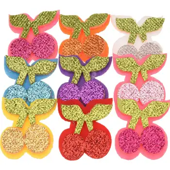 

40pcs 3cm Cute Cherry Patch Hair Accessories DIY Accessory Fashion Fruit Headwrap Accessory Sequin Flowers for Barrette Hairbow