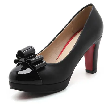 

New age season fashion high with thick with sweet bowknot is 32-43 yards light mouth women's shoes, 1875