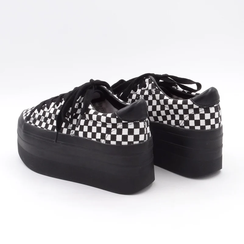 black Negros De Plataforma Para Cordones Zapatos 2019 Casuales Otoño Primavera Fondo White beige Mujeres Mujer Punk Las Lona Moda Plano Harajuku tvEHq