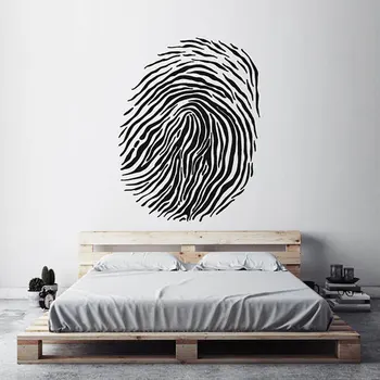 

Modern Home Decor Finger Print Stencil Thumbprint Forensic Science Wall Decals Living Room Art Wall Sticker Bedroom Murals LR10