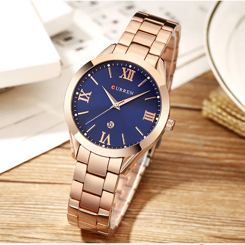 Curren Reloj Mujer Women Watches Gold Quartz Ladies Watch Female Clock Wrist Watches Bayan Kol Saati  For Women Montre Femme
