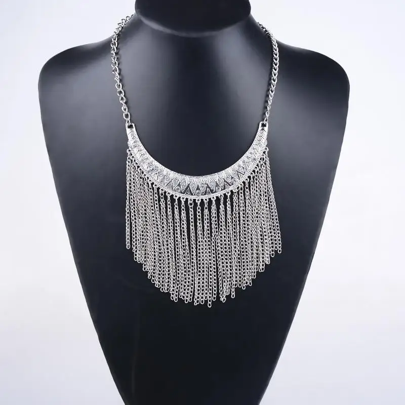Buy Fashion Silver Chain Tassel Necklaces for Women