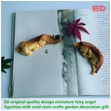 Everyday Collection 2pcs set miniature fairy angel figurines snail simulation garden decoration gift Christmas tree decorations