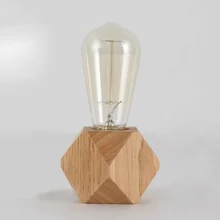 Современная настольная лампа E27 деревянная настольная лампа Алмазная прикроватная лампа для дома/спальни/гостиной Декор ЕС-вилка деревянная база