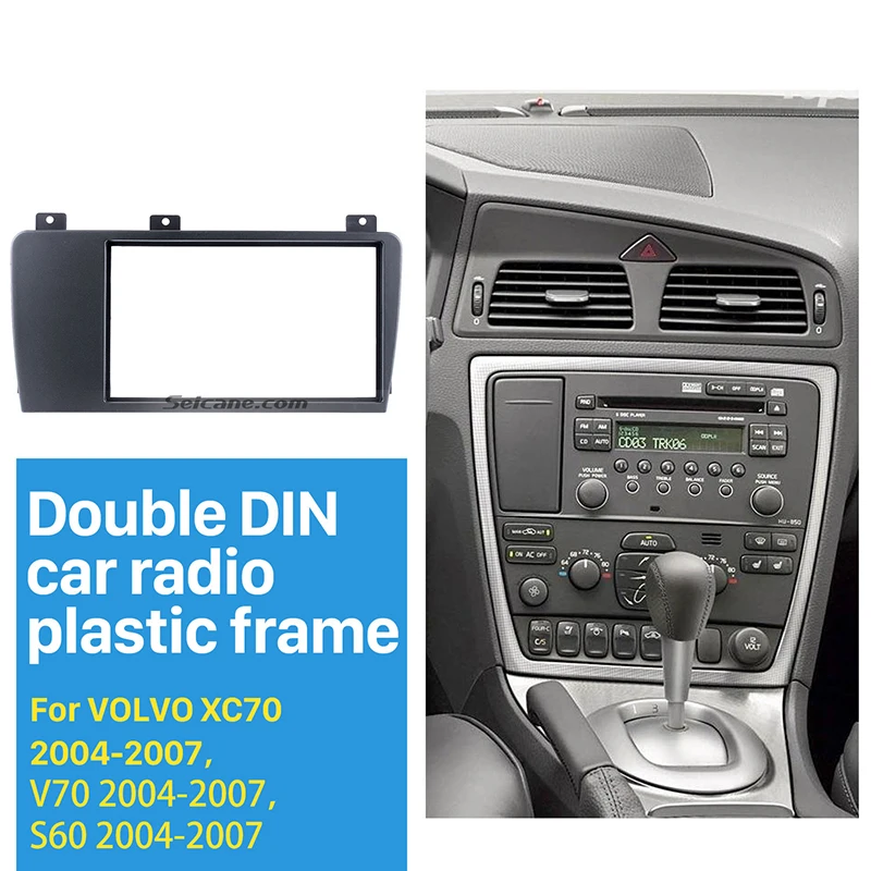 Seicane 2Din черная рамка для приборной доски аудио рамка отделка объемного CD приборной панели Панель для 2004 2005 2006 2007 Volvo XC70 V70 S60
