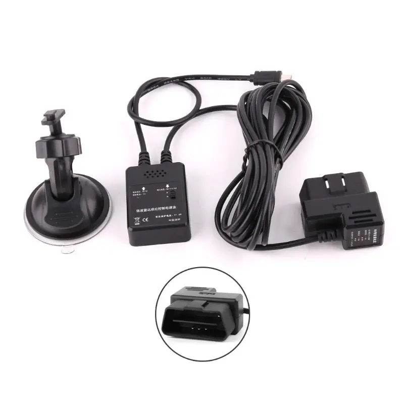 

OBD II Buck Line OBD 2 Radar Microwave Step-down Line For 24 Hours Parking Monitoring Car Camera Radar Detector DVR 10166