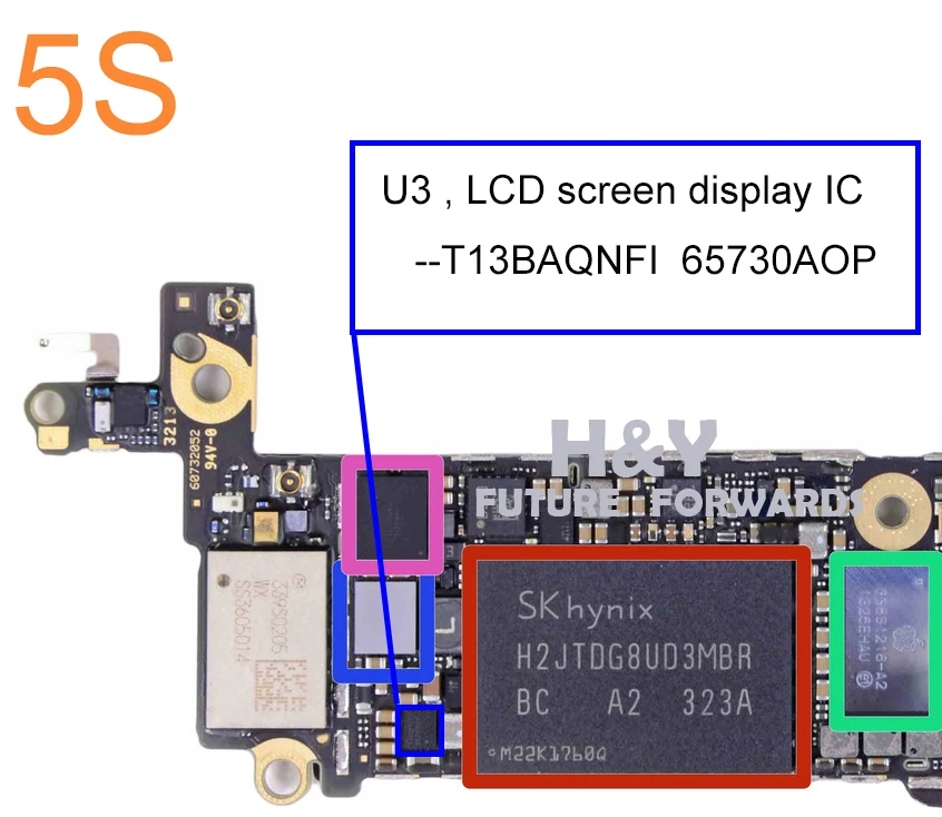 Original 2PCS/LOT! U3 T13BAQNFI 65730AOP ic For iphone 5S LCD screen