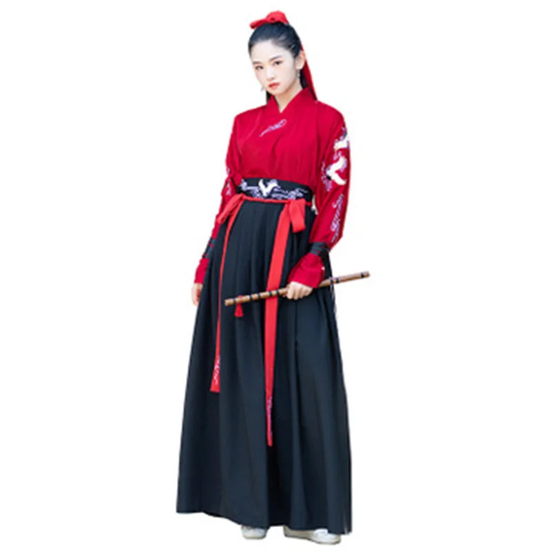 Китайский традиционный костюм древней династии Хань Hanfu бессмертный кран платье