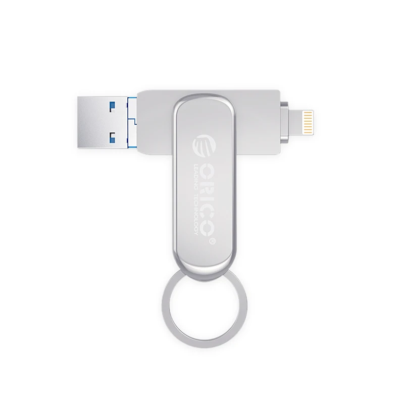 ORICO 3 в 1 u-диск 64 г 32 г USB флеш-накопитель освещение Micro B USB3.0 интерфейс флэш-диск поддержка для IOS/Andriod/PC систем - Цвет: Серебристый