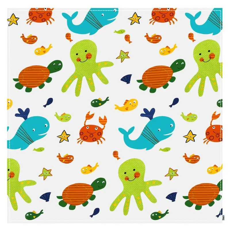 

Baby Printed Washable Foldable Waterproof Splash Mat Anti Slip Floor Protector for Kids Toddler for Feeding Highchair Indoor