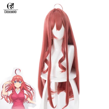 

ROLECOS Anime Gotoubun No Hanayome Cosplay Hair Itsuki Nakano Cosplay 80cm Long Red Heat Resistant Synthetic Hair Cosplay Hair